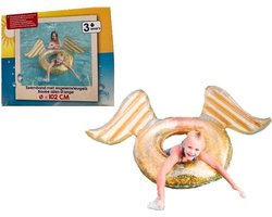 Opblaasbaar donut zwemband met engelenvleugels -  102 cm