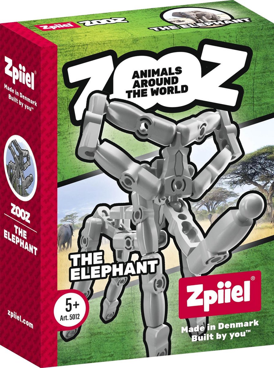 Zpiiel - ZooZ Elephant - Constructiespeelgoed - Unieke bouwelementen met kogelgewrichten - Creatief spelen - Fijne motoriek