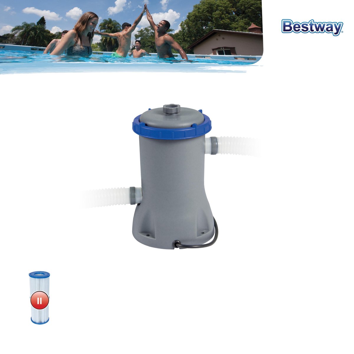Bestway zwembad filterpomp 2,0 m3/u – foto 2