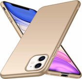 Ultra thin case geschikt voor Apple iPhone 11 - goud met Privacy Glas