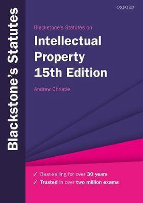 Blackstone's Statutes on Intellectual Property 9780198861027 Andrew