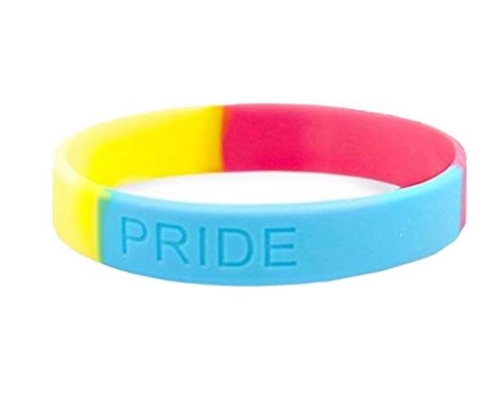 Pan Pride Armband - Gay Pride LGBT - Panseksueel kleuren Siliconen - 20 cm  - 1 stuks | bol.com
