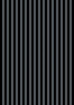 Dutch Wallcoverings Vliesbehang streep - zwart/zilver