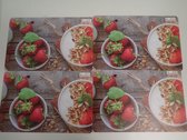 Placemat set met aardbei thema (4 stuks)