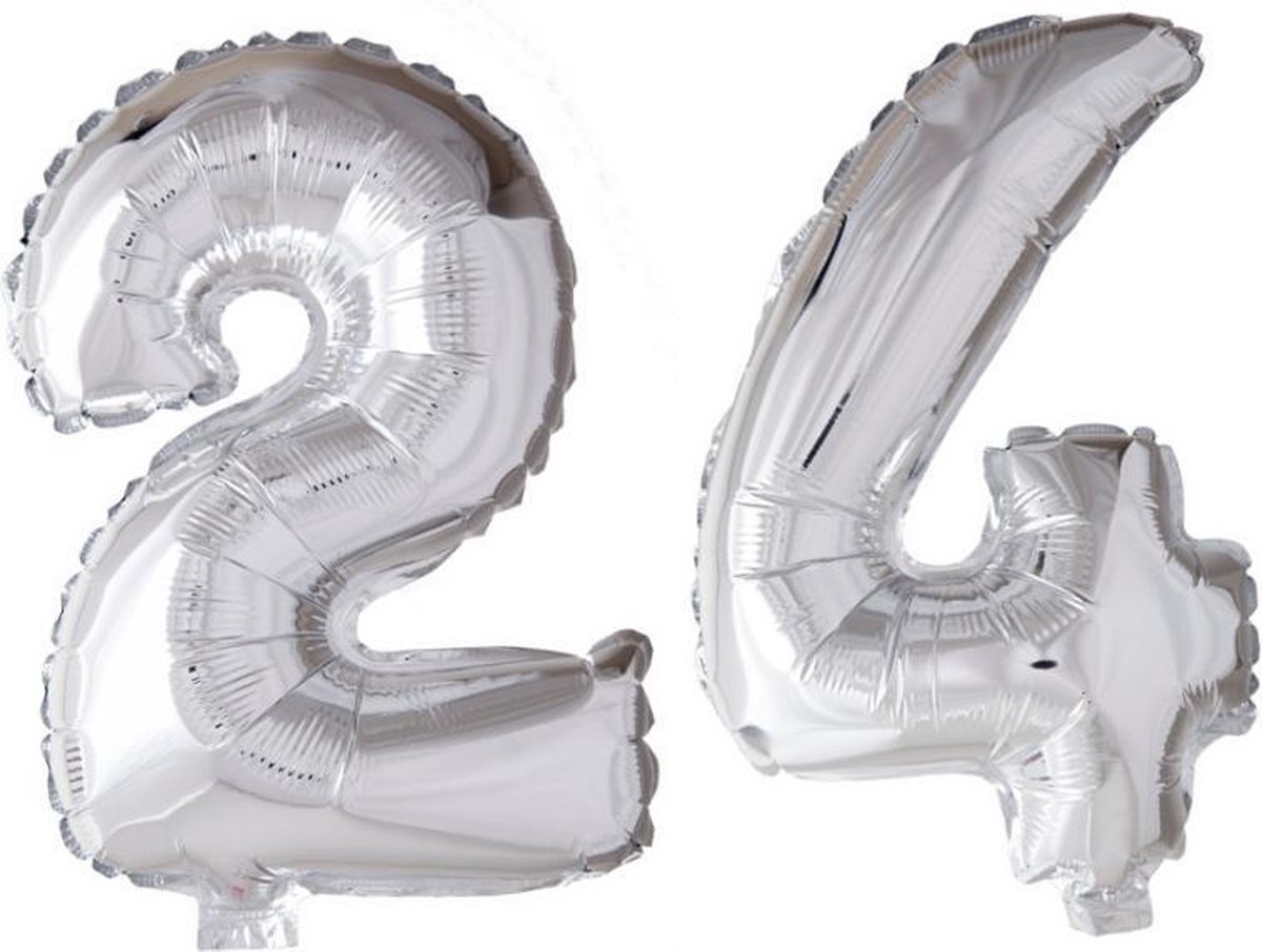 Ballon aluminium 24 ans argent 86cm | bol.com
