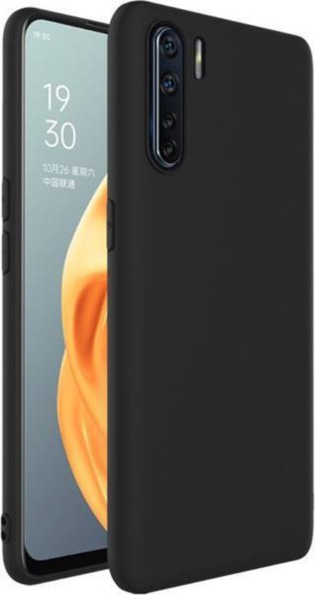 HB Hoesje Geschikt voor Oppo A91 & Reno 3 Zwart - Siliconen Back Cover