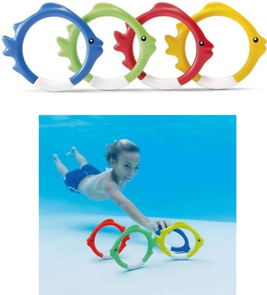 Elegantie Je zal beter worden Doelwit INTEX Duikspeelgoed - Duikringen - zwembad speelgoed - 4 stuks | bol.com