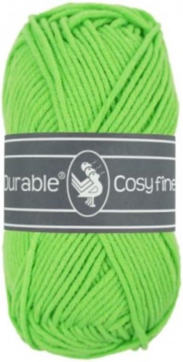 Durable Cosy Fine acryl en katoen garen neon green fel groen 1547 1 bol van 50 gram