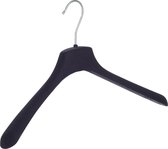 De Kledinghanger Gigant - 270 x Mantel / kostuumhanger kunststof velours zwart met schouderverbreding, 42 cm