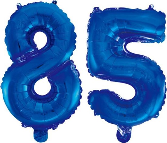 Folieballon 85 jaar blauw 86cm