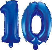 Folieballon 10 jaar blauw 86cm
