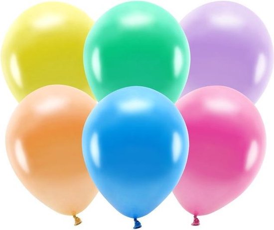 200x Gekleurde mix ballonnen 26 cm eco/biologisch afbreekbaar - Milieuvriendelijke ballonnen