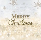 80x Kerst thema servetten Merry Christmas 33 x 33 cm - Papieren kerstservetten - Papieren wegwerpservetten 3-laags
