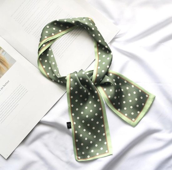 Exclusieve Klassieke Bandana Stip – Mint - Groen – Off-White – Honing | Haarband – Tas Sjaal – Handvat Tas – Hals Strik – Hoed accessoire – Riem – Shawl – Hoofdband | Polkadot - Dots | Mode | Feest – Bruiloft – Gelegenheid