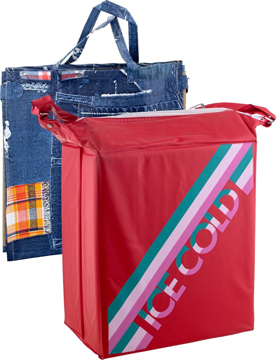 Strandmat Jeans 60 x 190 cm + koeltas " RETRO "
