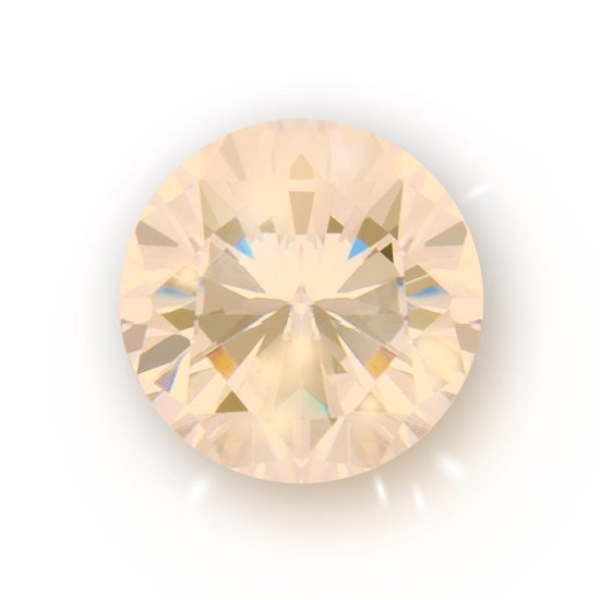 - Eligo Verwisselbaar Glas geslepen 8 mm Rond Zirkonia Champagne voor Zilveren Ring - 8 mm - ER8R017