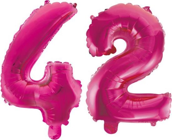 Folieballon 42 jaar roze 41cm