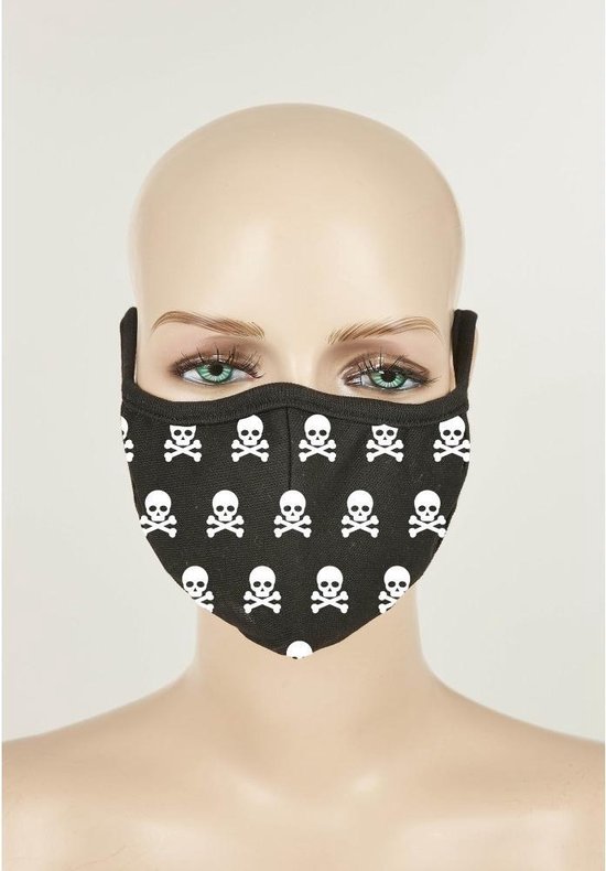 Mister Tee - Skull Face Mask 2-Pack black/white one size Masker - Mondkapje - Zwart