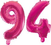 Folieballon 94 jaar roze 41cm