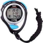 Tis Stopwatch Pro 234  100 Lap Memory 8 X 6 Cm Zwart/blauw