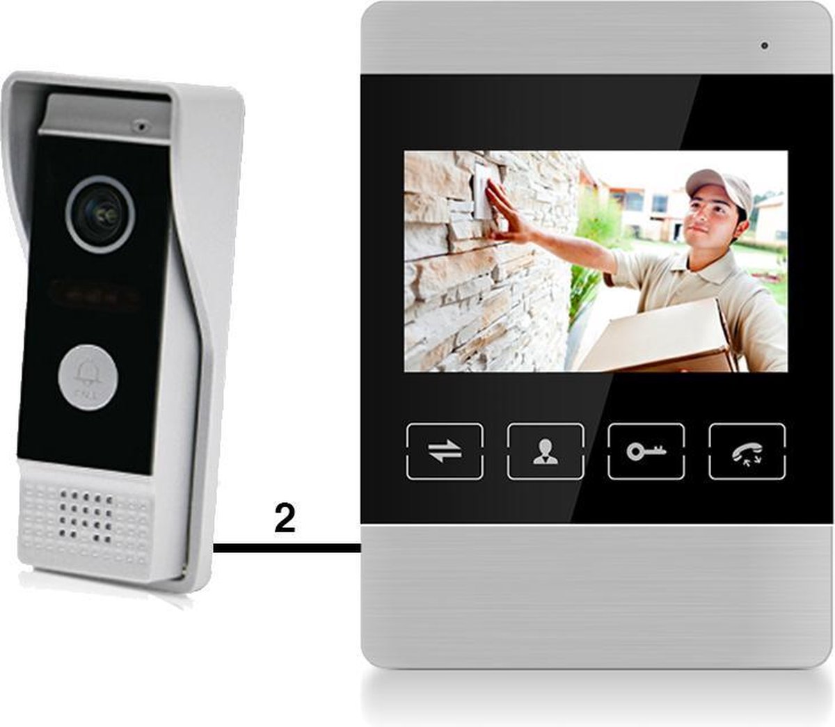 Doorsafe 7100 - Bedrade deurbel met camera, gratis opslag beelden op SD-kaart