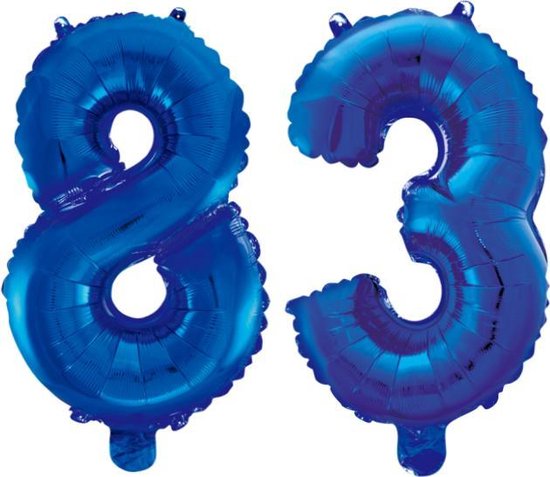 Folieballon 83 jaar blauw 41cm