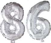 Folieballon 86 jaar zilver 41cm