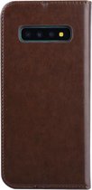 Bruin hoesje Samsung Galaxy S10 Plus Book Case - Pasjeshouder - Magneetsluiting