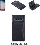 UNIQ Accessory Galaxy S10 Plus Kunstleer Backcover hoesje - Zwart (S10 Plus)