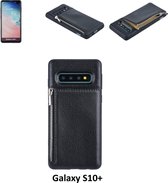 UNIQ Accessory Galaxy S10 Plus Kunstleer Backcover hoesje met rits - Zwart (S10 Plus)
