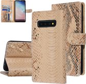 UNIQ Accessory Goud Slangenleer hoesje voor Galaxy S10 - Book Case