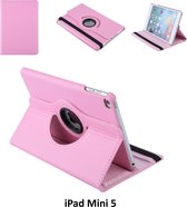 Apple iPad Mini 5 Roze 360 graden draaibare hoes - Book Case Tablethoes