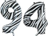 Folieballon 94 jaar zebra 86cm