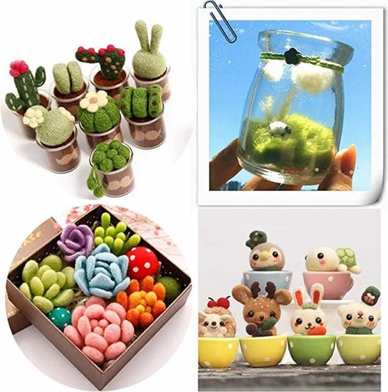 Duoleimi naaldvilt set, 30 viltnaalden (3 maten) 2 houten