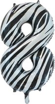 Folieballon 8 jaar zebra 86cm