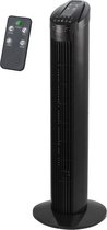 Toren Ventilator Torenventilator ZWART-  75cm hoog - Ventilator staand - in hoogte instelbaar - 45W – 3 standen –Luchtstroom oscillatie – Afstandsbediening – Timer functie – LED Di