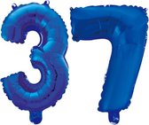 Folieballon 37 jaar blauw 41cm