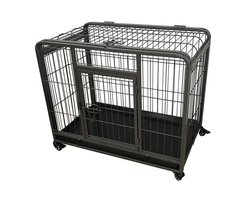 Topmast Heavy Duty Hondenbench Opvouwbaar 108L×71W × 78H CM + Wielen