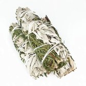Witte Salie met ceder - white sage with cedar - smudge stick - 1 stuk - 10cm - meditatie - yoga - huis reiniging - zuivering