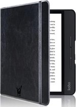 Hoes geschikt voor Kobo Libra H2O - Book Case Leer Wallet Cover Hoesje Zwart