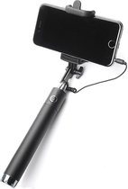 DrPhone PiX Light® - Selfie Stick - Universeel Voor Smartphones tot 6.5 inch - Met kabel & Afstandbediening - Zwart
