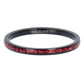 iXXXi JEWELRY - Vulring - Zirconia ring Light Siam - Zwart - 2mm - Maat 19