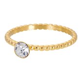 Boule anneau iXXXi avec pierre de cristal dorée - Taille 20