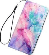 LG K61 Hoesje met Printje - Portemonnee Book Case - Kaarthouder & Magneetlipje - Marmer Uni