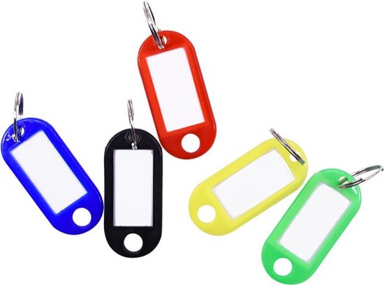 Rechthoek activering Duiker Sleutel labels - 5 STUKS - Keychain verschillende kleuren - Key tag  sleutelhanger -... | bol.com