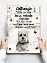 Wandbord hond: Dendie Dinmond Terriër - 30 x 42 cm