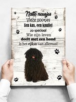 Wandbord hond: Puli - 30 x 42 cm