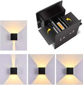 Smart Quality LED wandlamp IP65 kubus zwart - indoor & outdoor - 12 Watt - waterdicht - gevelverlichting - Mat zwart  - binnen en buiten - Warm wit licht -