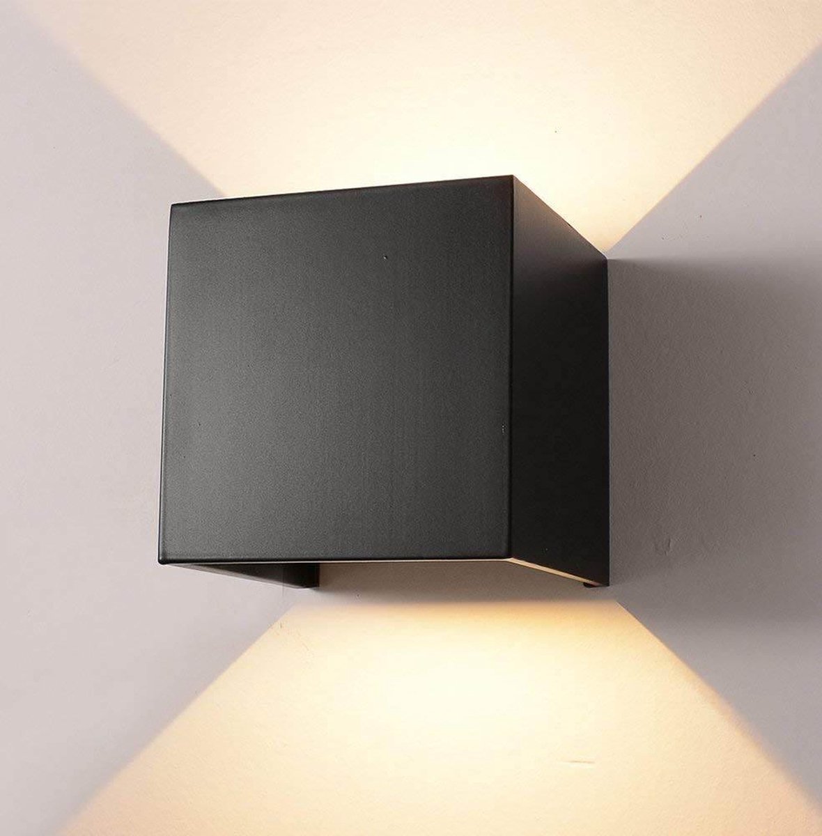 Smart Quality LED wandlamp IP65 kubus zwart - indoor & outdoor - 12 Watt -  waterdicht... | bol.com