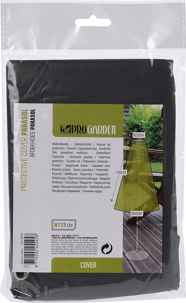 Afdekhoes Voor Parasol Zwart - 105 x ⌀ 25 x ⌀ 50 cm